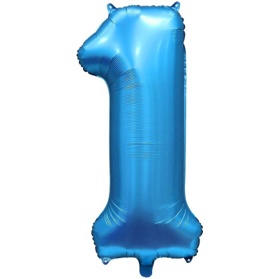 Шар фольгированный 32'/81см "Цифра 1" (синий) (1/20)