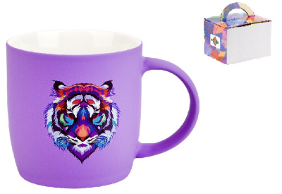 Кружка 350мл "Cat hunter" с силиконовым напылением (фрф) п/у (1/36)