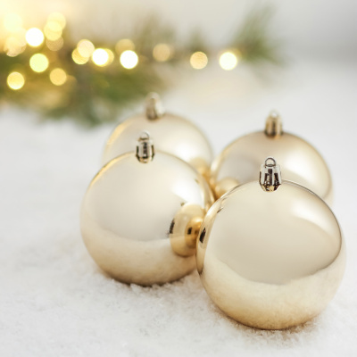 Набор шаров 4шт 8см пластик, шампань СНОУ БУМ (1/48)