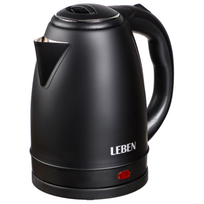 Чайник электрический 1,8л, 1800Вт, скрытый нагр.элемент, нжс, черный LEBEN (1/12)