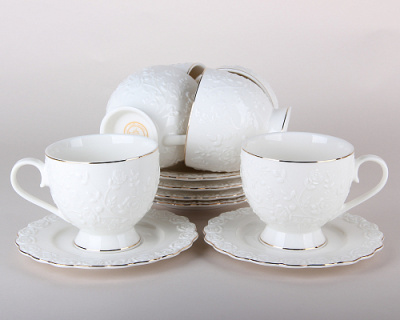 Набор чайный 6/12 235 мл п/уп Роза (фарф) (1/8)