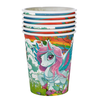 Набор бумажных стаканов 6шт 200мл Единорог (12/12/192)