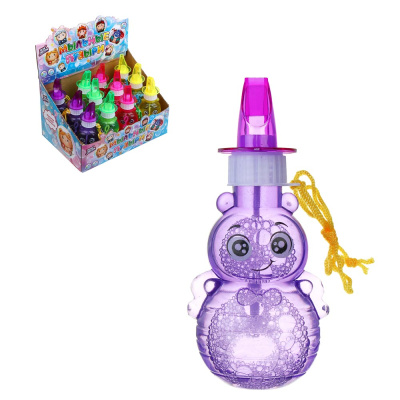 Мыльные пузыри 100мл 13,7-6см в фигурной бутылке,мыльн.р-р,пластик, 4цв (1/24/144)