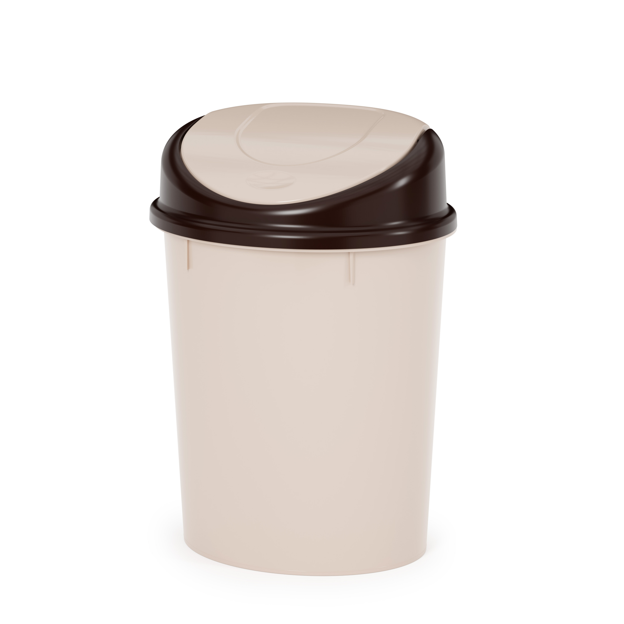 Контейнер д/мусора 8л овальный (бежевый) (уп.5)