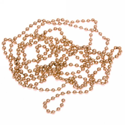 Бусы на елку 2,7м "Шарик" d-6мм, шампань (pvc коробка) (пласт.) (1/1)