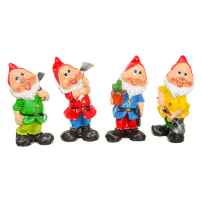 Фигура садовая "Гномы" 20-21см (4диз) полистоун (1/4/36)