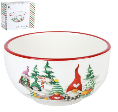 Салатник "Рождественские гномы" d=14см (керамика) (подарочная упаковка) (1/24)