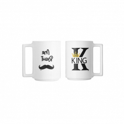 Кружка 380мл KING&MR RIGHT упр.стек (6/24)