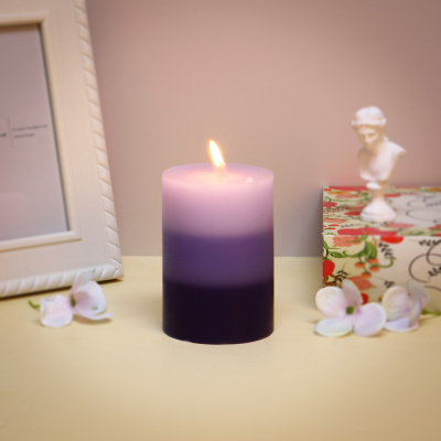 Свеча ароматическая, парафин, градиент, 7x10 см, аромат лаванда LADECOR (6/60)