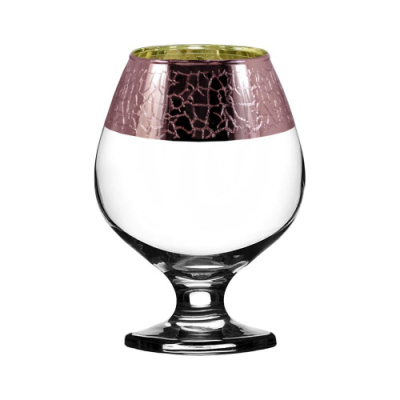 Набор 6 бокалов д/бренди 400мл с узором "Кракелюр" цвет "Рубин" п/у (1/4)