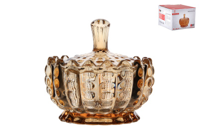 Ваза сервировочная с крышкой 10х10см (стекло) (1/36)