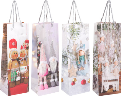 Пакет подарочный для бутылки 35*12*9 см "Сказка" (1/12)