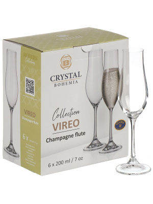 Набор бокалов 6пр 200мл "VIREO" для шампанского (1/4)