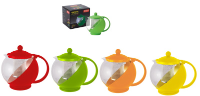 Чайник  750мл VARIATO зав.мет.фильтром (стекло, пластик, нжс) п/у (1/12)