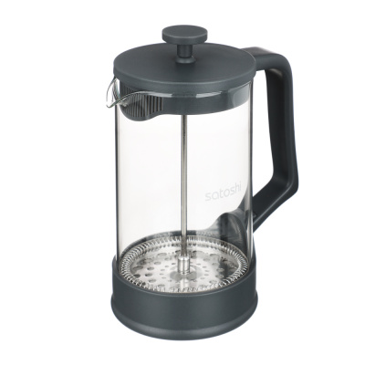 Френч-пресс 1,0л, жаропрочное стекло SATOSHI Фавьер серый (1/24)