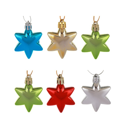 Набор игрушек в виде звездочек, 6 шт, разноцв., пластик, 5x5 см СНОУ БУМ (1/12)