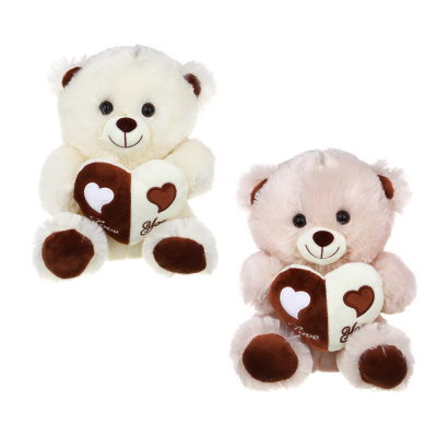 Сувенир мягкий в виде мишки с сердечком, полиэстер, 25 см, 2цв LADECOR (2/48)
