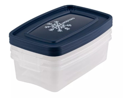 Набор контейнеров для замораж.продуктов 3шт "Морозко" 0,7л (прям) пластик(18)