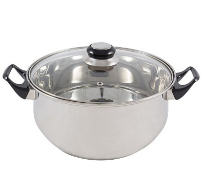 Кастрюля CLASSICA, объем 5,3 л, из нержавеющей стали с крышкой из жаропр стекла,с бакелит.ручками(8)