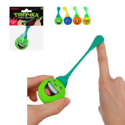 Тянучка Смайл-стрелялка, ЭВА, ТПР, 9х4см, 4 диз ИГРОЛЕНД (24/480)