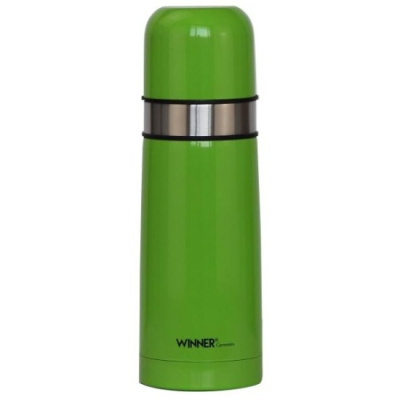 Термос 0,5л вакуум.кноп , двойные стенки,цветн корпус (нжс) (12)