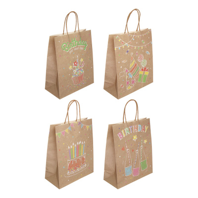 Пакет подарочный тм Fntastic, крафт, 120г, 24,5x31x10,5см, бумага, 4 диз (12/578)