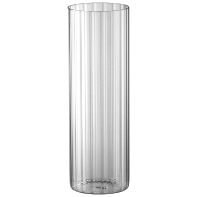 Ваза "Romantica" 10*10*30см 2 л прозрачное рельефное стекло (1/24)