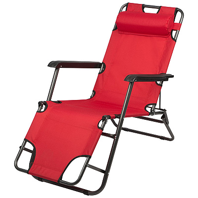 Кресло-шезлонг складное CHO-153 ECOS,100кг, красное(мет.,пласт.) (12/12)
