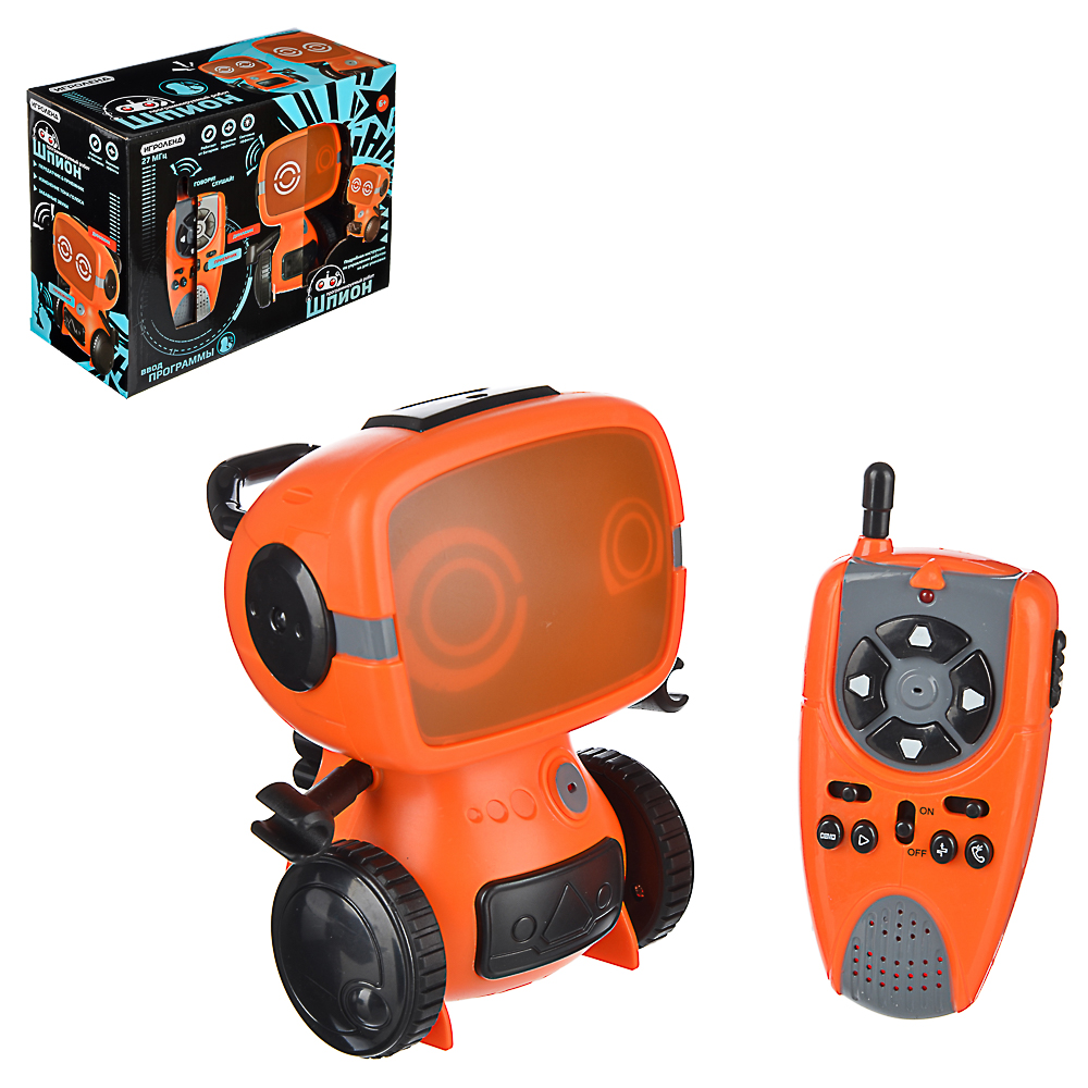 Игрушка РУ в виде робота-шпиона с рацией, 27МГц, ABS, 6хААА, движ., свет,звук, 25x11x18,5см (1/24)