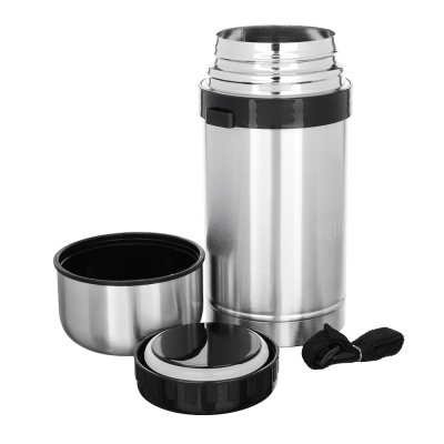 Термос 1,0л металлический "Суповой" c широким горлом серебристый VETTA (1/12)