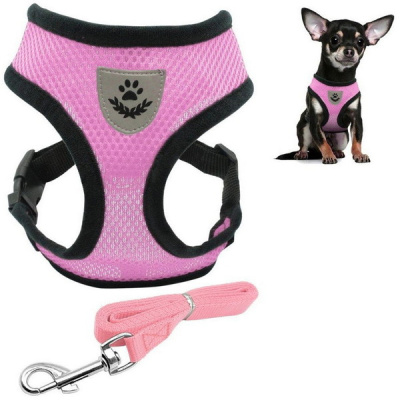 Шлейка с поводком "Sweet puppy" размер ХL, цвет розовый (1/1)