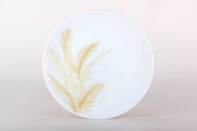 "Золотое перо" Тарелка 19см десертная (стеклокер.) (6/48)