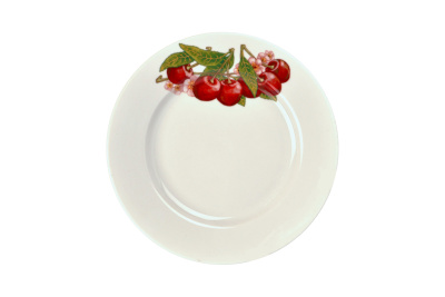 Тарелка мелкая диам. 240 мм Гладкий край Вишня (фарфор) , р.4 (20)