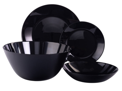 Набор стол 19пр 6перс ZELIE BLACK (ударопр.стекло) (1)