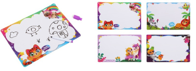 Доска д/рисования, маркер, картон, пластик, 19х26см, 4 диз ХОББИХИТ (1/12/480)