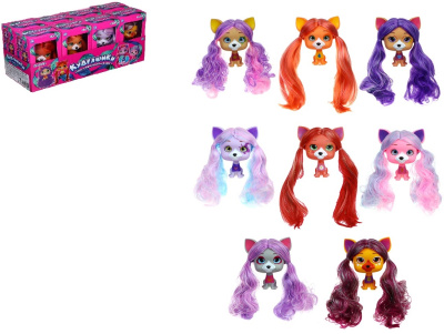 Питомец с аксессуаром "Кудряшики", ПВХ, 17,6х7,3х10см, 8 диз ИГРОЛЕНД (1/6/96)