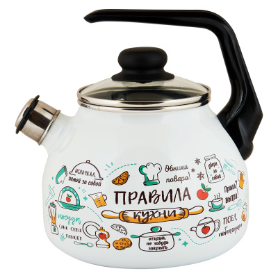 Чайник 3,0л со св. Правила кухни ТМ Appetite,металл. (1/4)