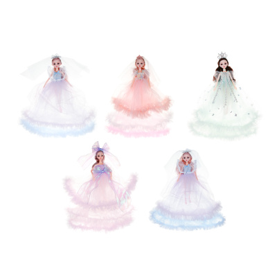 Кукла в пышн.свадебн. наряде 30см (3-6цв) пластик.полиэстер (1/4/80)