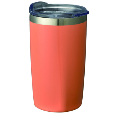 Кружка кофейная 450 мл. крышка пласт.(нжс) цв.оранж. (24)