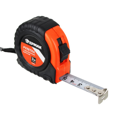 Рулетка 3м ЕРМАК обрезиненный корпус (16мм) (1/12/120)