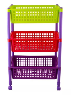 Контейнер для игрушек 3-х секц. (на колёсах) пласт.(1/2)