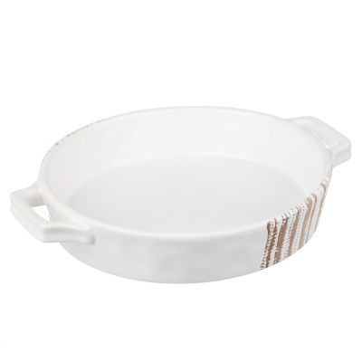 Форма д/запекания и сервир. кругл.с ручками, кер., 25,5х21,5х5см, 1л, белая MILLIMI (1/12)