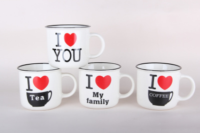 Кружка 350мл микс фарф.(12/48)