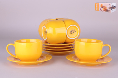 Набор чайный 12пр 220мл "Желтый" п/у фарф. (1/6)