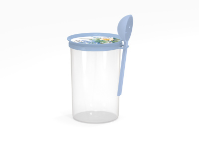 Банка для сыпучих продуктов с ложкой Цветущий сад 0,7л (1/30)