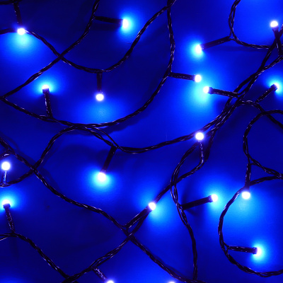 Гирлянда эл. вьюн катушка 50м, 500LED, белый, 8 реж, ПВХ черный, 220В СНОУ БУМ (1/1)