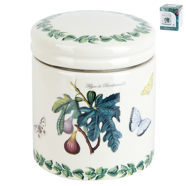 Банка для сыпучих продуктов"Fruit Garden"10х10х11,5см v=480мл (под.упаковка)керам.(1/36)