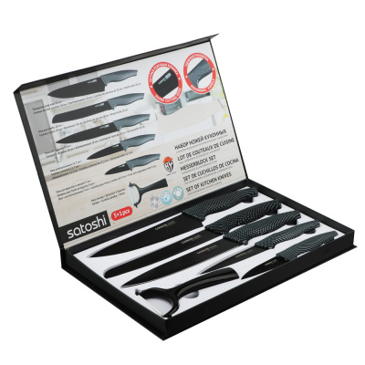 Набор ножей 6пр SATOSHI Карбон в магнитн.коробке (1/10)
