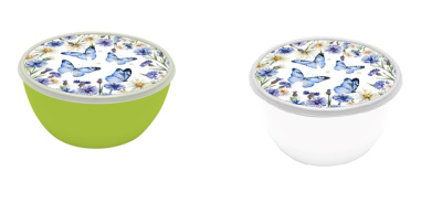 Миска с крышкой 1,7л с декором Васильки и бабочки (1/6) 
