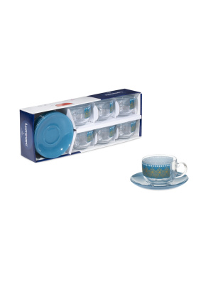 Набор чайный 220мл BAGAIELLE TURQUOISE стекло(1/6) Набор чайный 220мл BAGAIELLE TURQUOISE стекло(1/6)